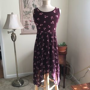 Elle Handkerchief Hem Midi Dress